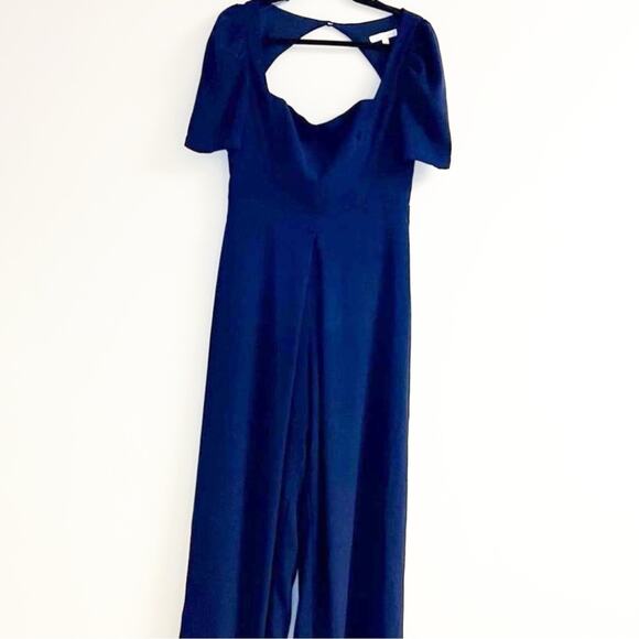 Harlyn Anthropologie Wide Leg Navy Jumpsuit Size Medium / M / 6 / 8